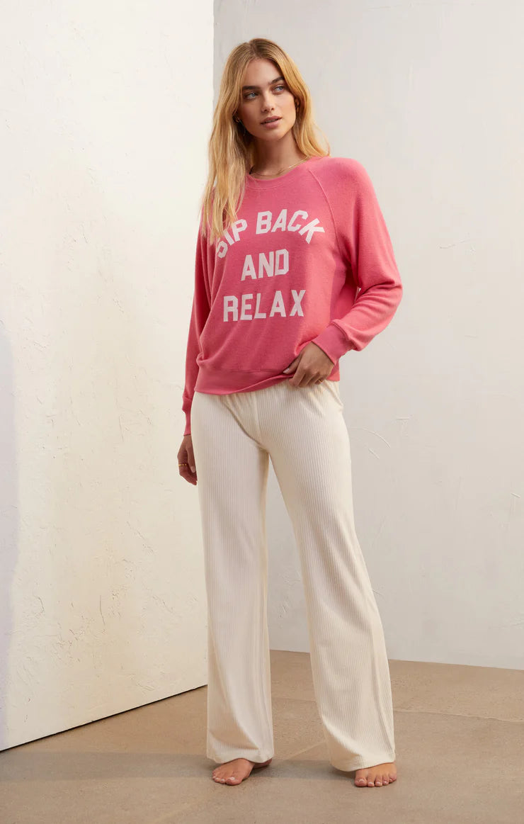 Z Supply Cassie Sip Back LS Top