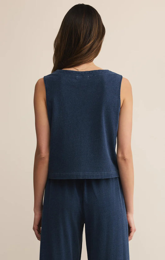 Z Supply Solace Denim Jersey Top