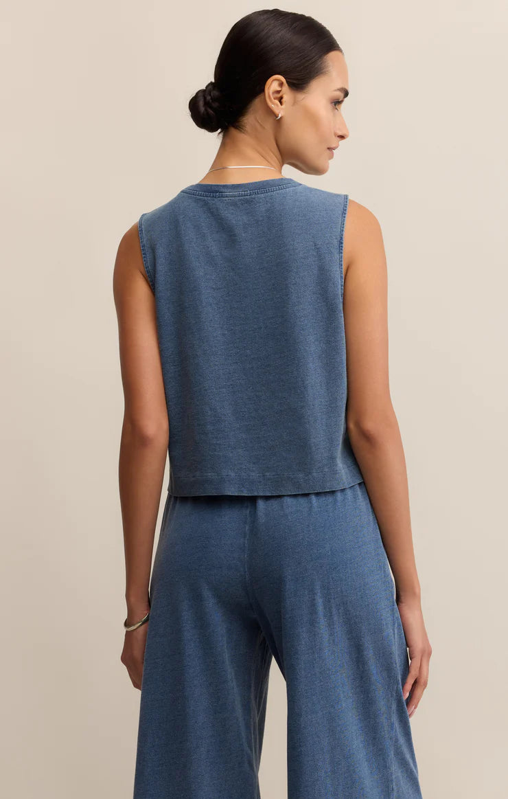 Z Supply Sloane Jersey Denim Muscle Tank