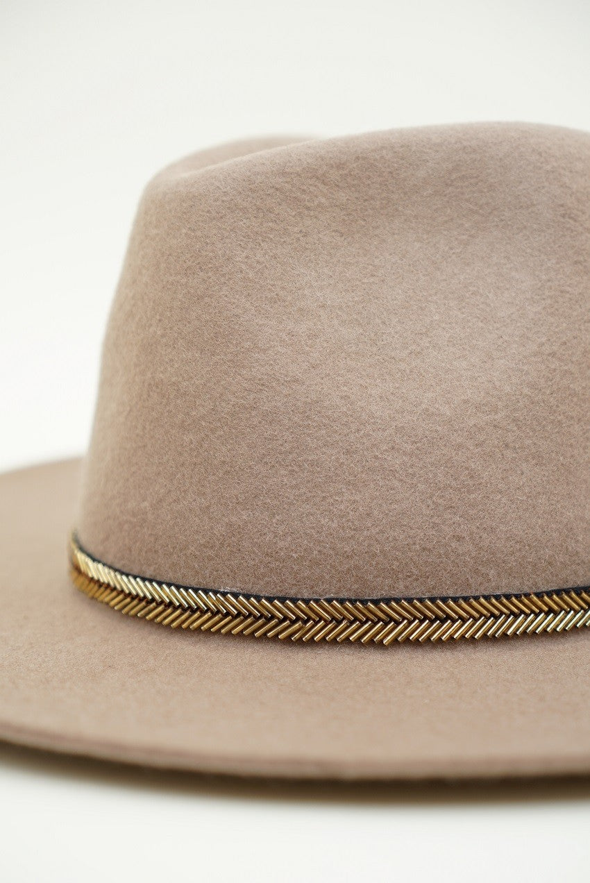 100%Wool Flexible Hat with Beaded Hat Band
