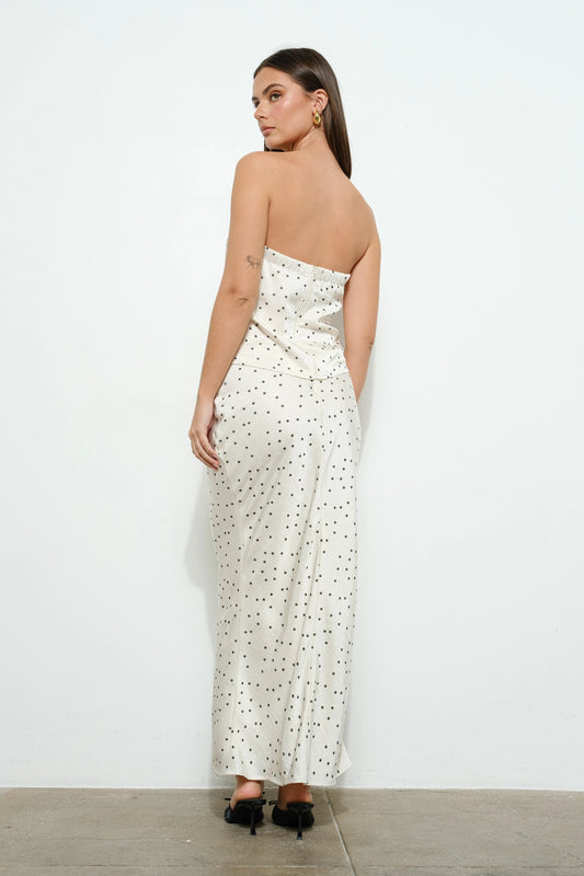 Polkadot Print Strapless Top