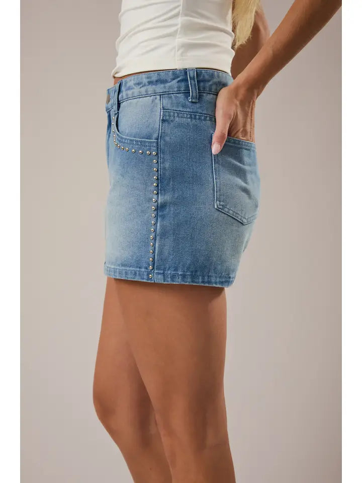 Low Rise Denim Skort