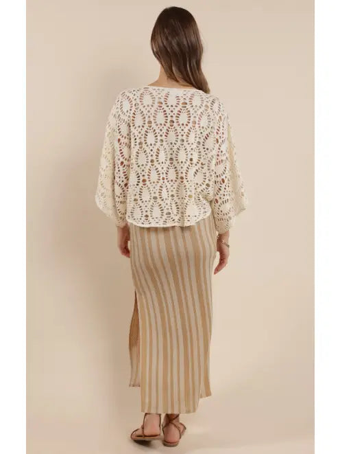 Sage the Label Pebble Path Twist Front Knit Top