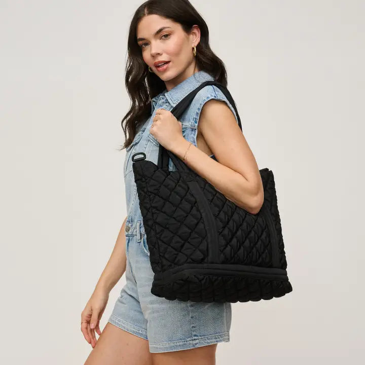 Lanya Quilted Nylon Travel Tote