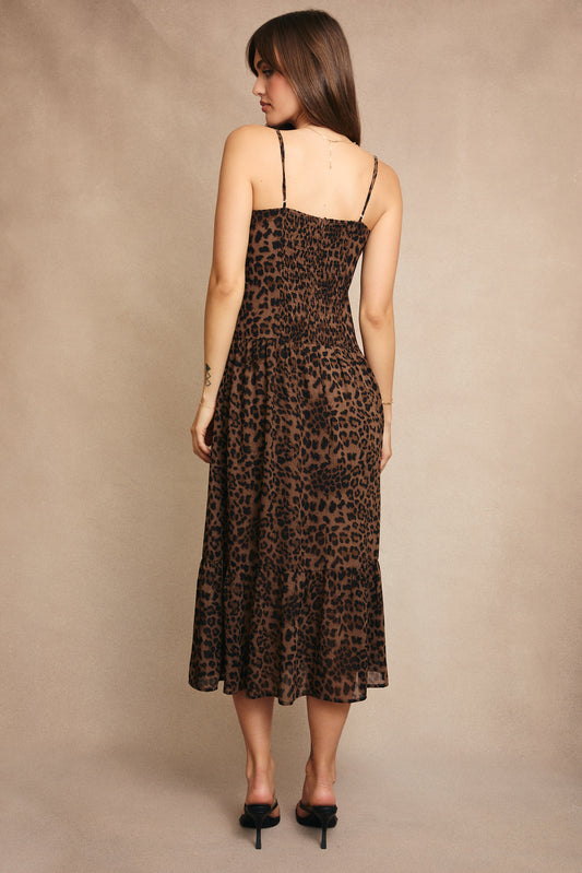 Animal Print Spaghetti Maxi Dress