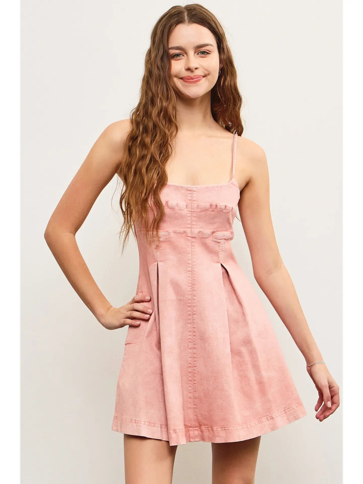 Box Pleats Flare Strap Dress Libby Story Box Pleats Flare Strap Dress Libby Story