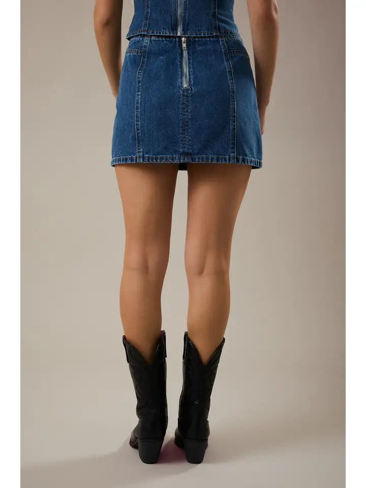 Low Waist Denim Skirt