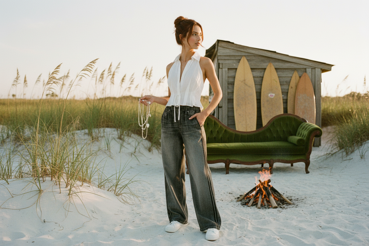 AI Editorial - Elan Halter Collard Top