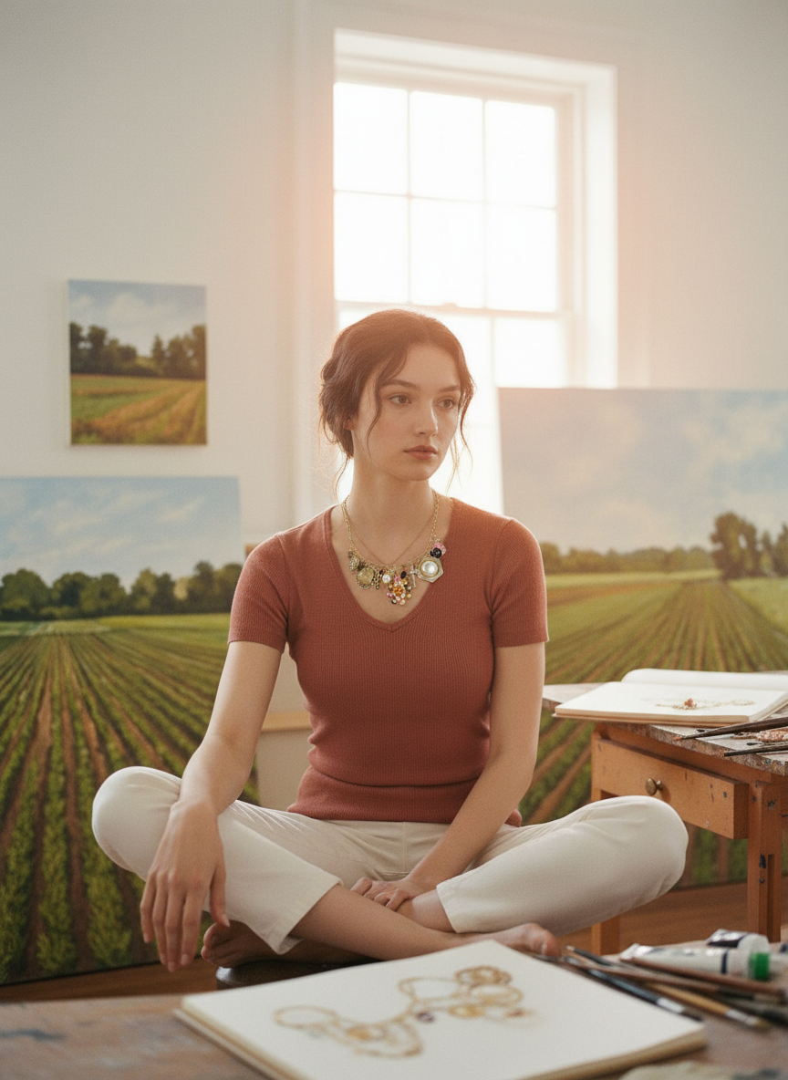 AI Editorial - OOAK Vintage Earring Charm Necklace