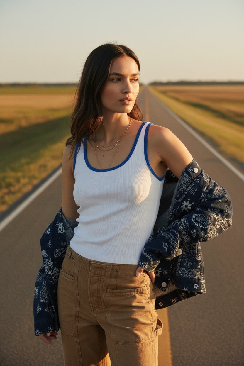 AI Editorial - Free People Moxie Tank