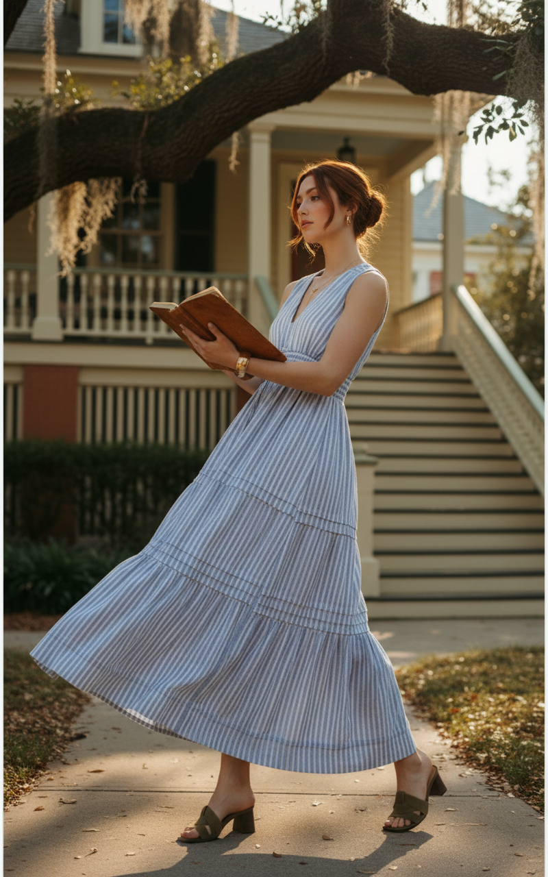 AI Editorial - Dex Pleat Detail Smocked Waist Dress