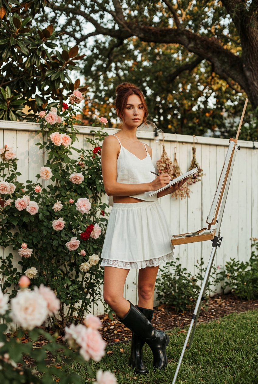 AI Editorial - Sadie & Sage Misty Layered with Lace Mini Skirt