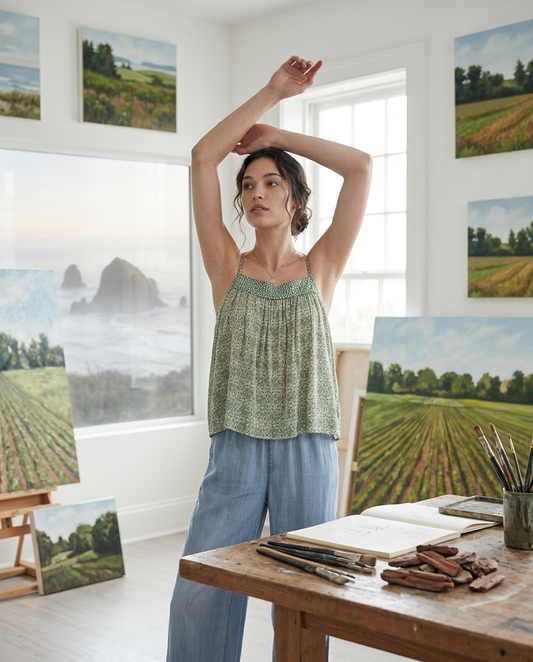 AI Editorial - Elan Flowy Spaghetti Strap Top