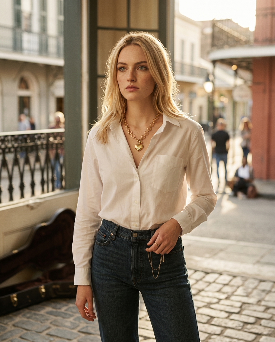 AI Editorial - Notable Hammered Heart Front Toggle Necklace