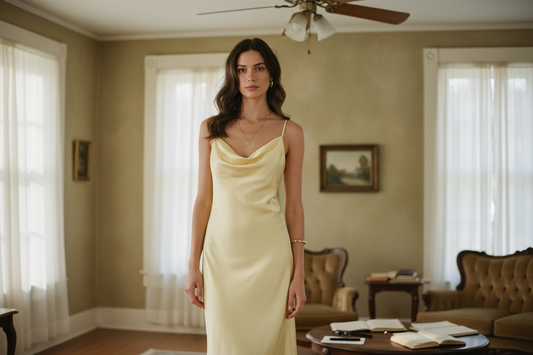 AI Editorial - Satin Midi Dress