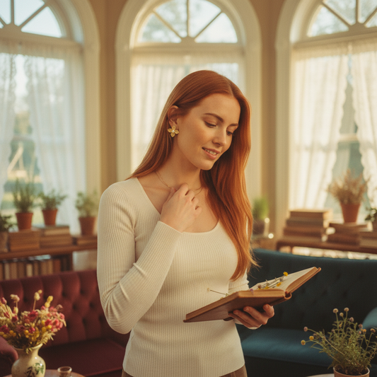 AI Editorial - Gold Dipped Pearl Clover Large Stud Earrings