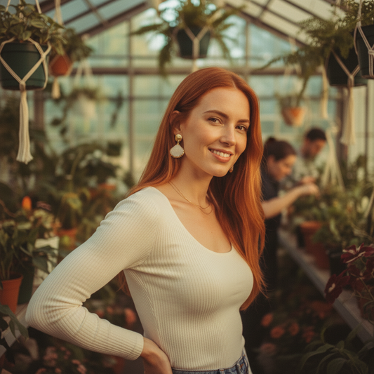 AI Editorial - Gold Accent Seashell Dangle Stud Earrings