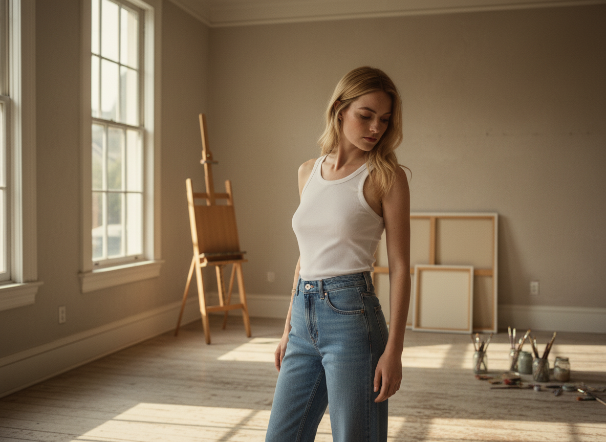 AI Editorial - Dear John Abby Denim Vest