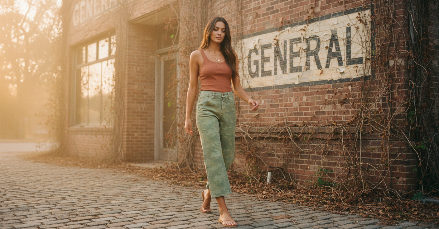 AI Editorial - Dear John Camo Lasso Jeans