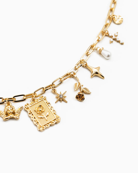 Framed Rose Charm Necklace