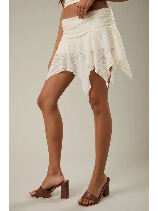 Mid Rise Lace Mini Skort