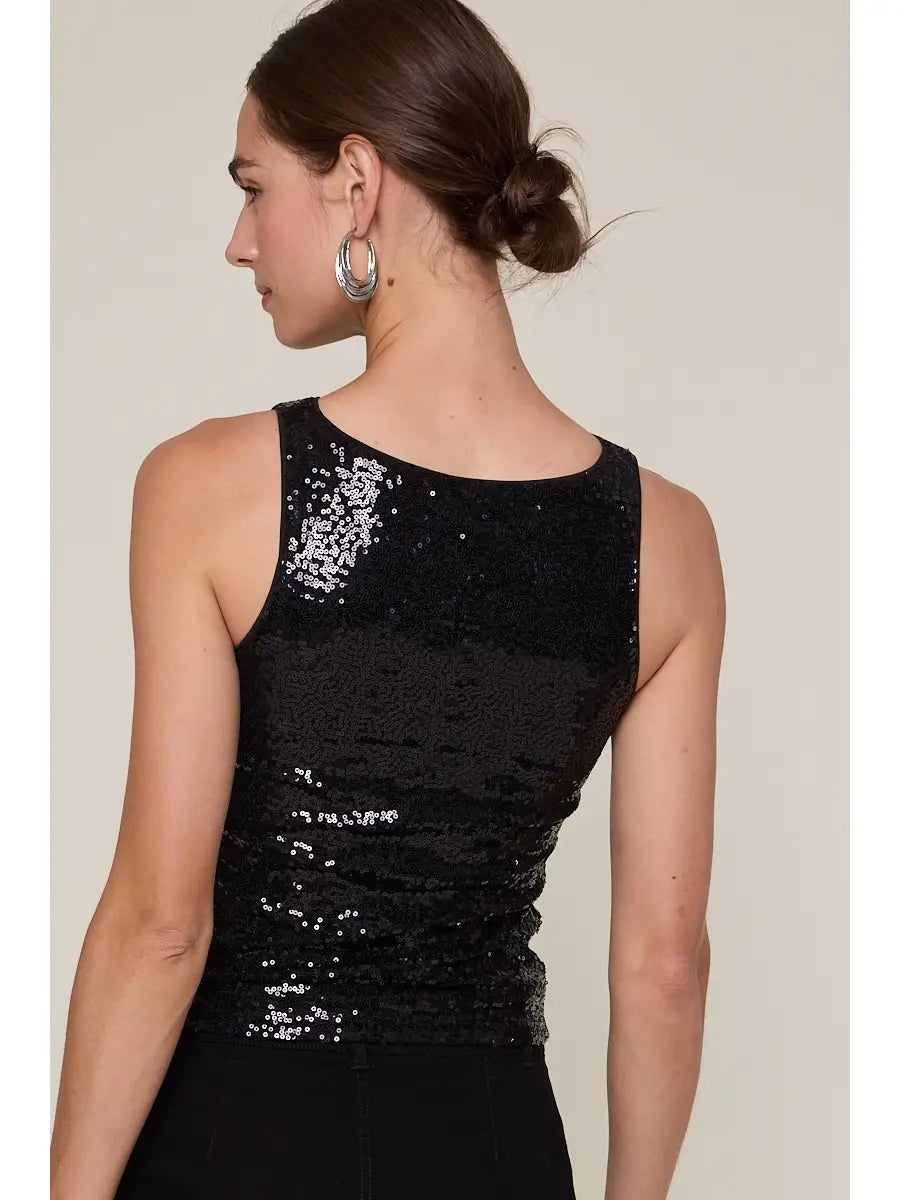 STM Full Sequin Tank Top with Side Zipper