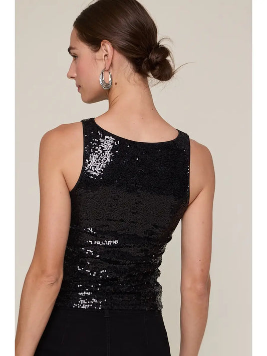STM Full Sequin Tank Top with Side Zipper
