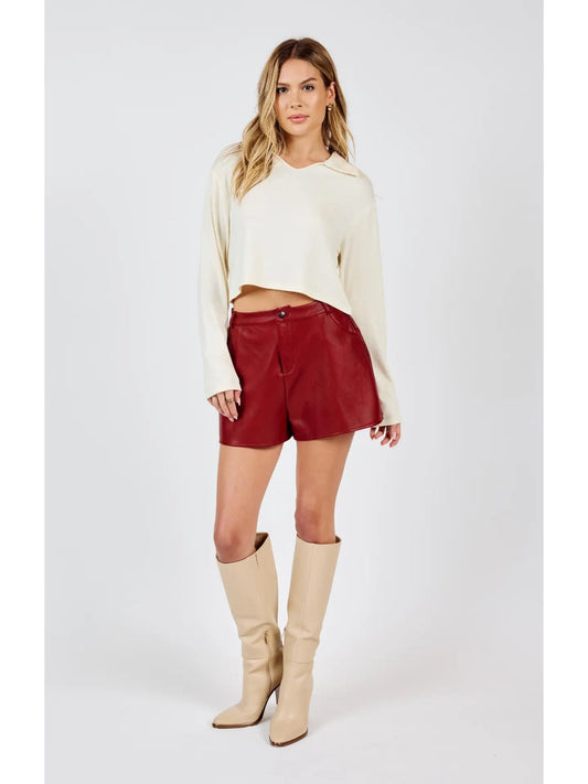 Sadie & Sage Night Vision Faux Leather Shorts
