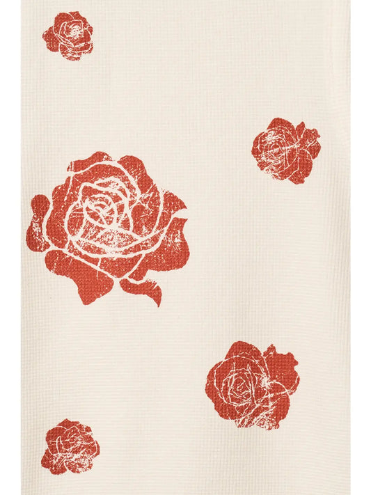 Vintage Roses Waffle Knit Graphic Tank Top