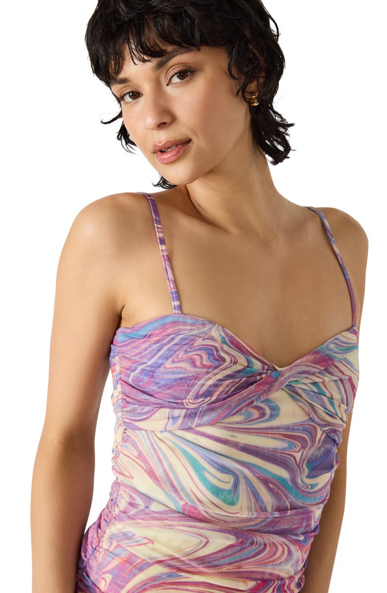 Steve Madden Verna Swirl Print Mesh Mini Dress