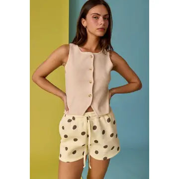 Audrey Sleeveless Button Up Top