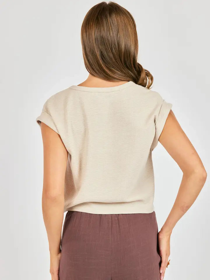 Sadie & Sage Locket Cuffed Sleeve Tee