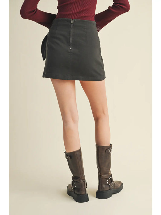 Tie Front Mini Skirt