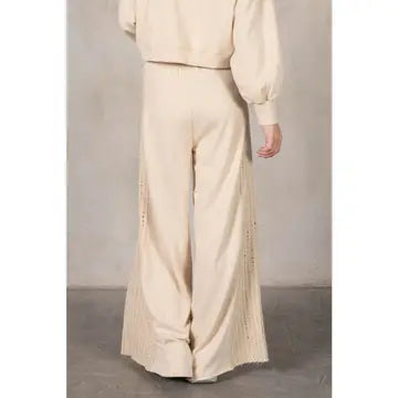 Eyelet Detail Wide Leg Sweatpants