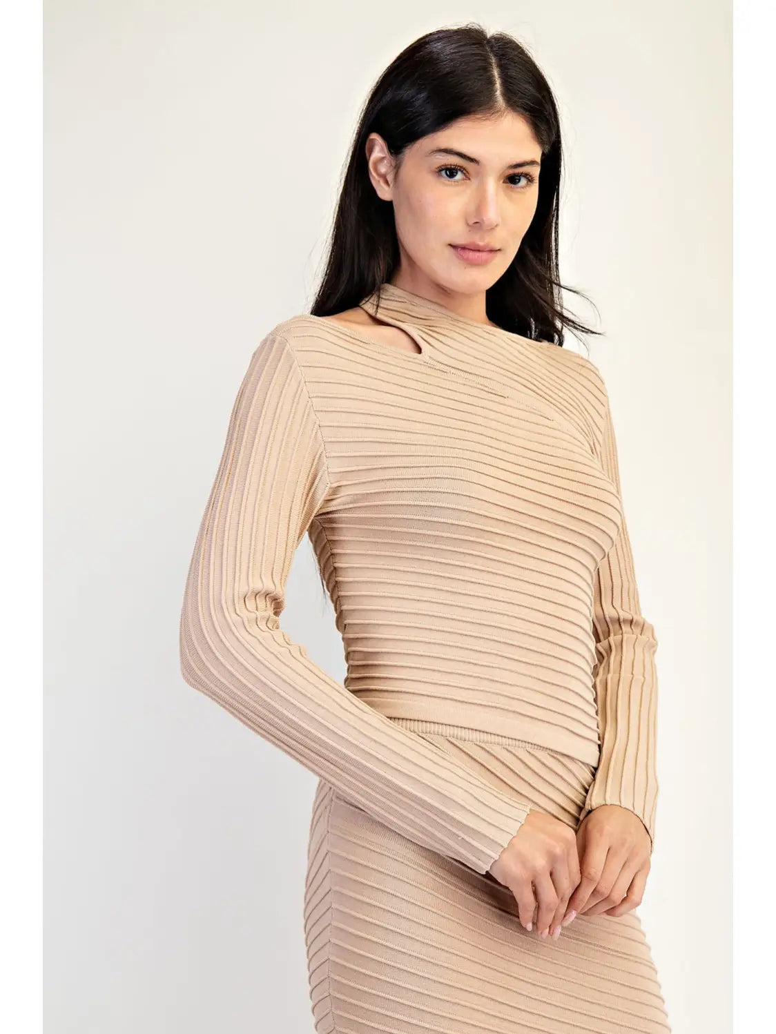 Asymmetric Cut-Out Sweater Top
