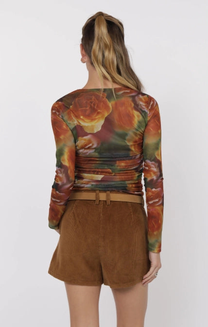 Sage the Label Heart Beats Mesh Top