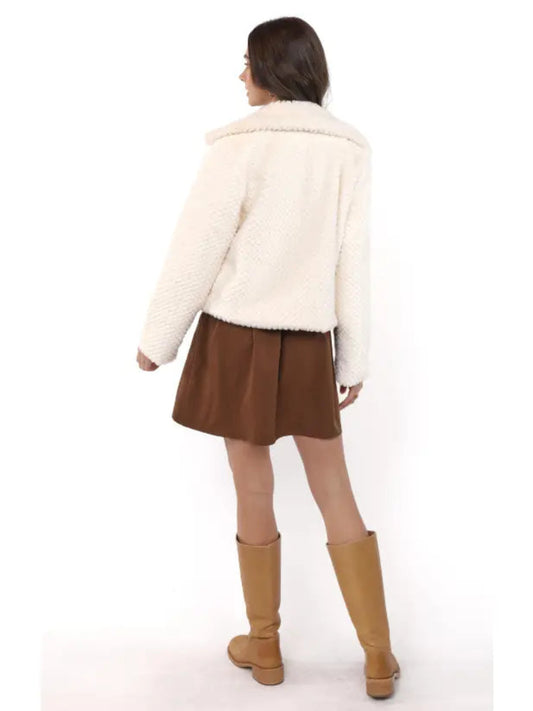 Sadie and Sage So So Soft Faux Fur Wide Lapel Coat