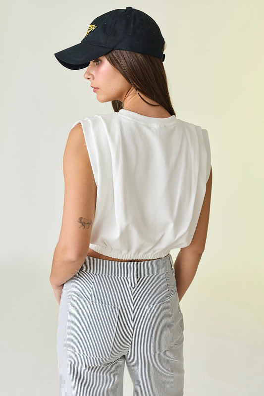 Maddie Pleat Detail Bubble Hem Knit Top