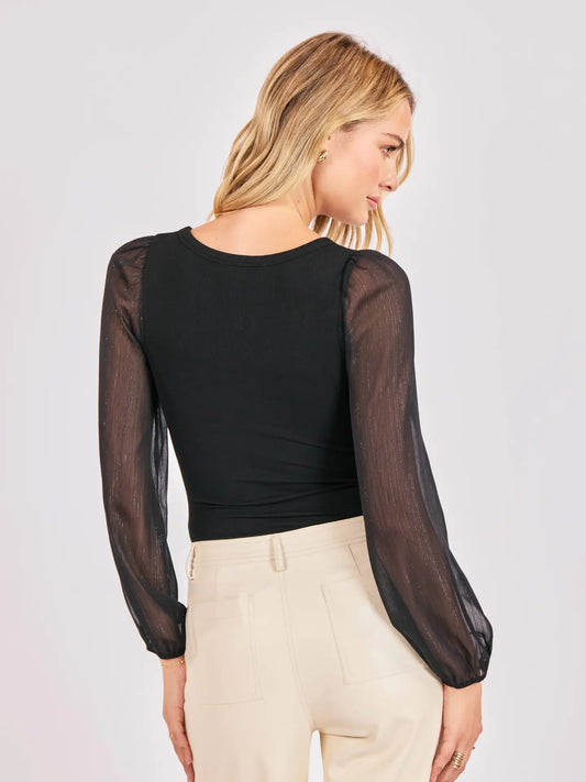 Sadie & Sage Gleam Mixed Media Bodysuit