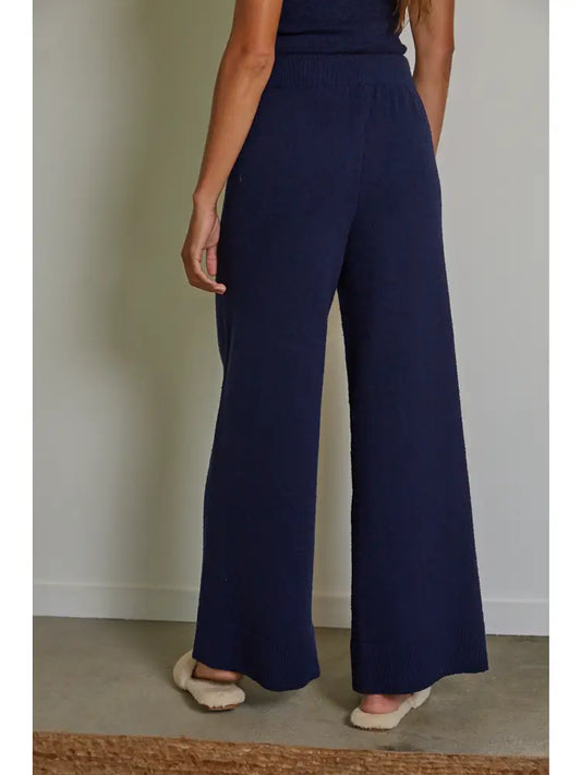 Knit Sweater Cotton Nylon Polyester Wide Leg Pants