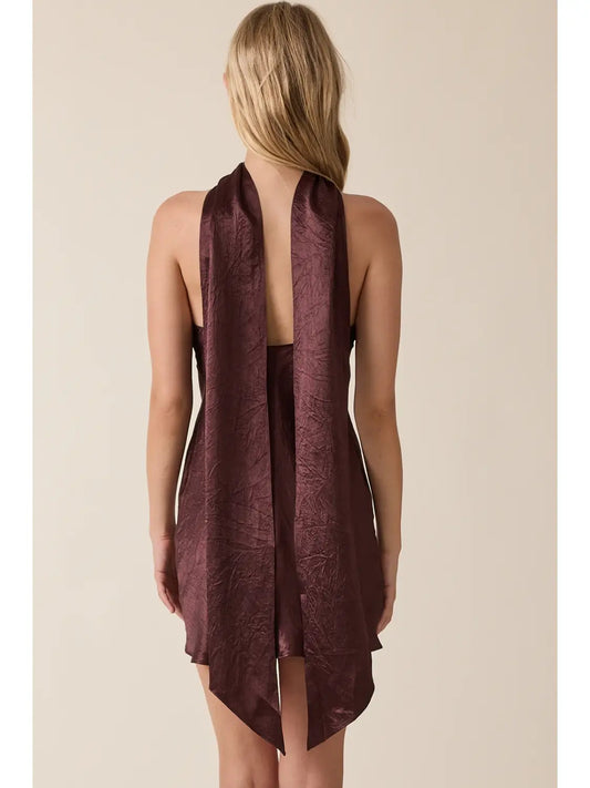 STM Gleam Scarf Bias Cut Mini Dress