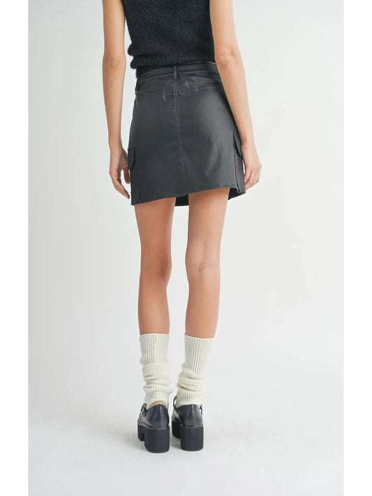 Sadie & Sage Girl On Top Coated Mini Skirt