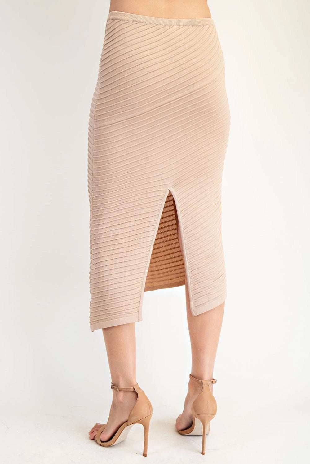 Asymmetric Hem Sweater Midi Skirt