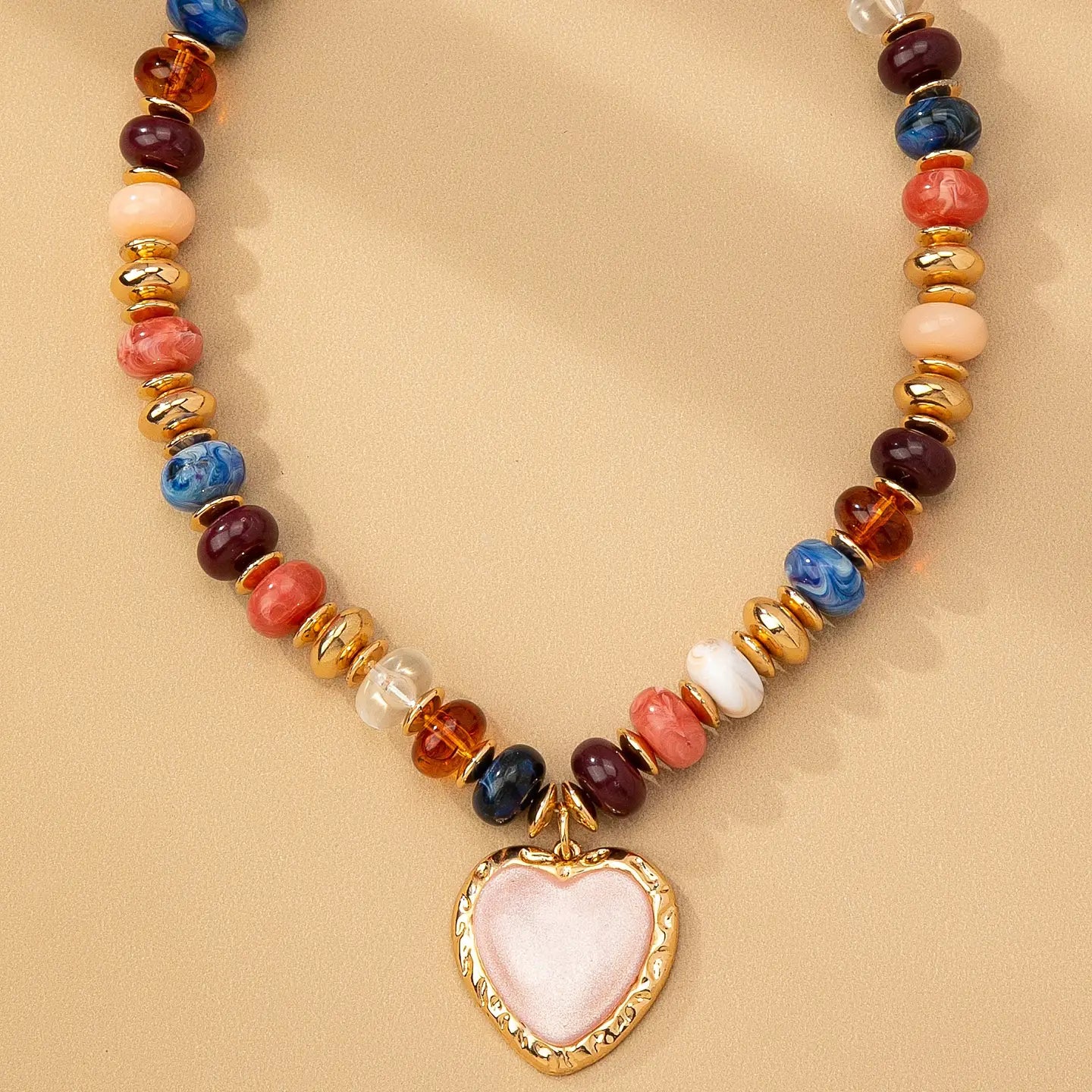 Trending Handmade Chunky Beaded Charm Necklace