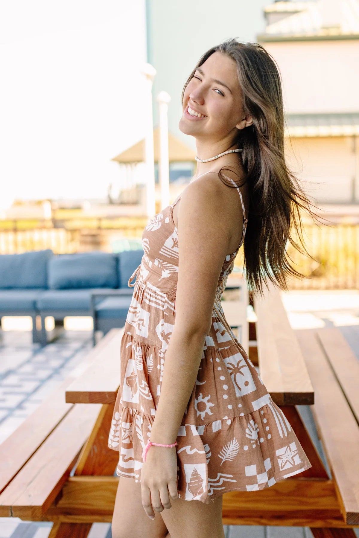 Ocean Paradise Printed Tiered Dress