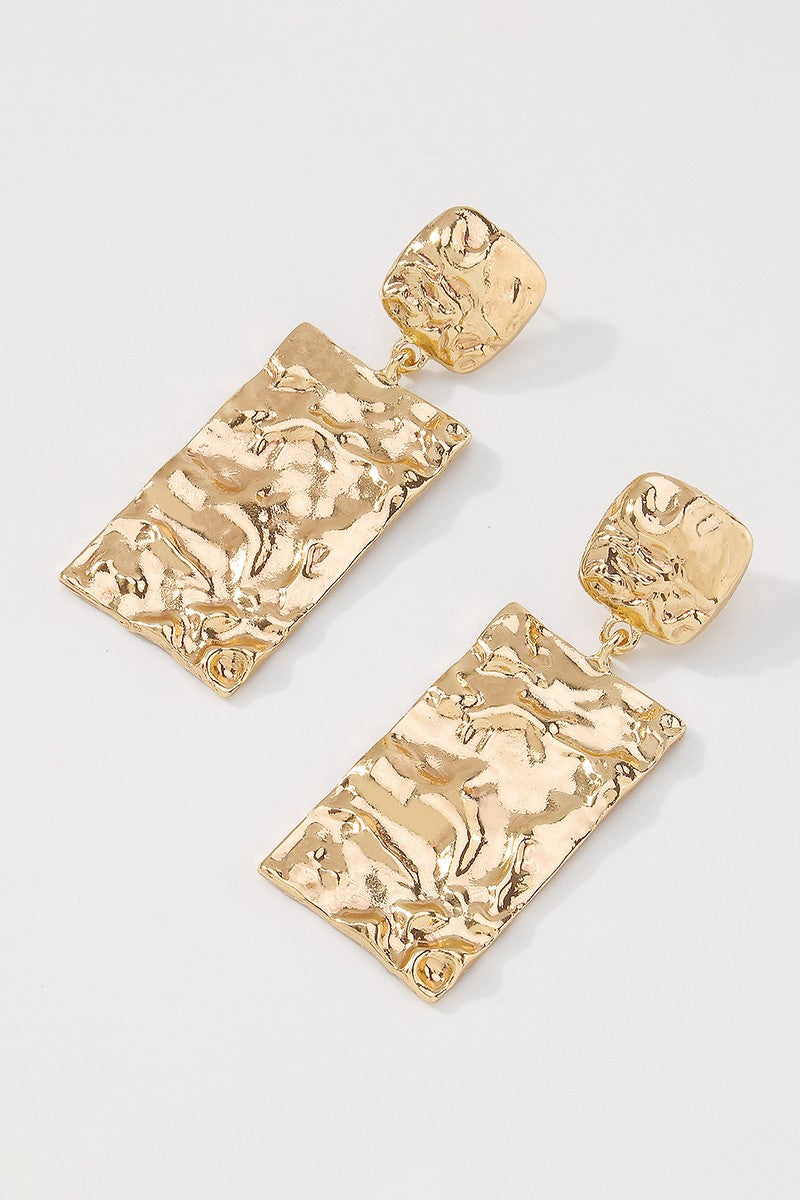 Geometric Metal Rectangle Drop Earring