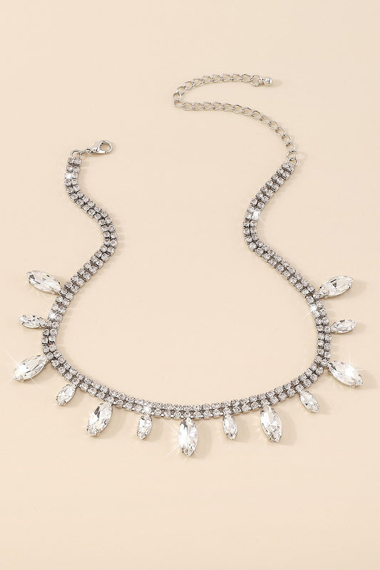 Water Drop Rhinestone Choker Chain Necklace