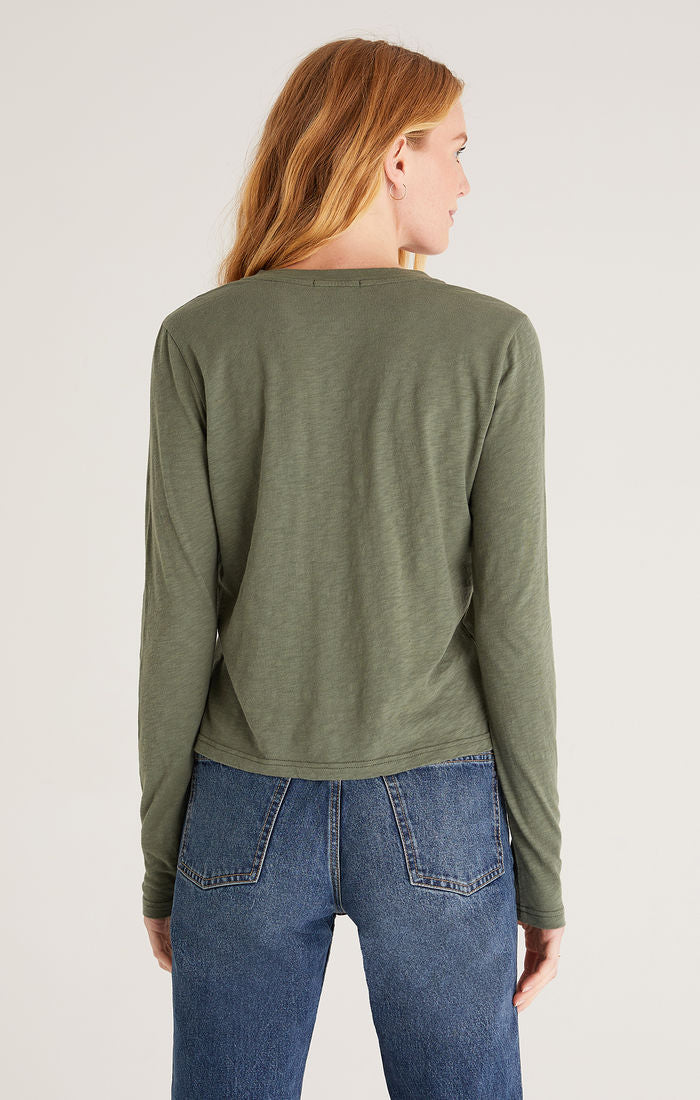 Z Supply Liya Long Sleeve Slub Tee