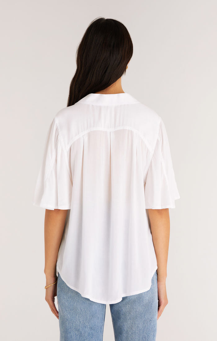 Z Supply Zena Flutter Sleeve Button Up Top