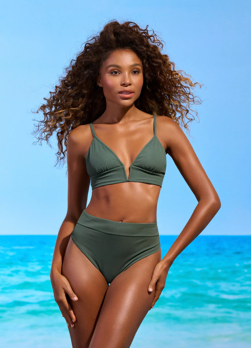 Maaji Crocodile Green Parade Triangle Bikini Top